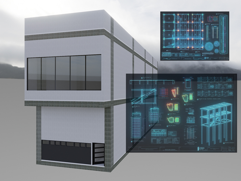 Resultado final — edificio comercial de dos niveles en Armenia, diseñado y calculado por CRÉER Ingeniería