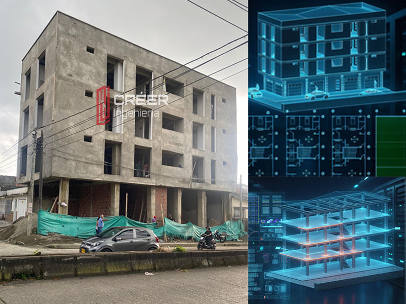 Edificio El Recreo en construcción — 4 pisos de concreto reforzado en Armenia Quindío