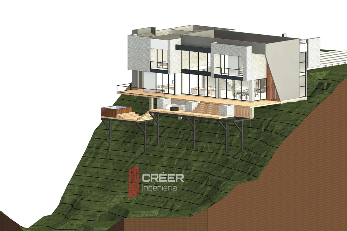 Vista de conjunto de la Casa El Corozal en contexto con el paisaje del Eje Cafetero, Circasia Quindío