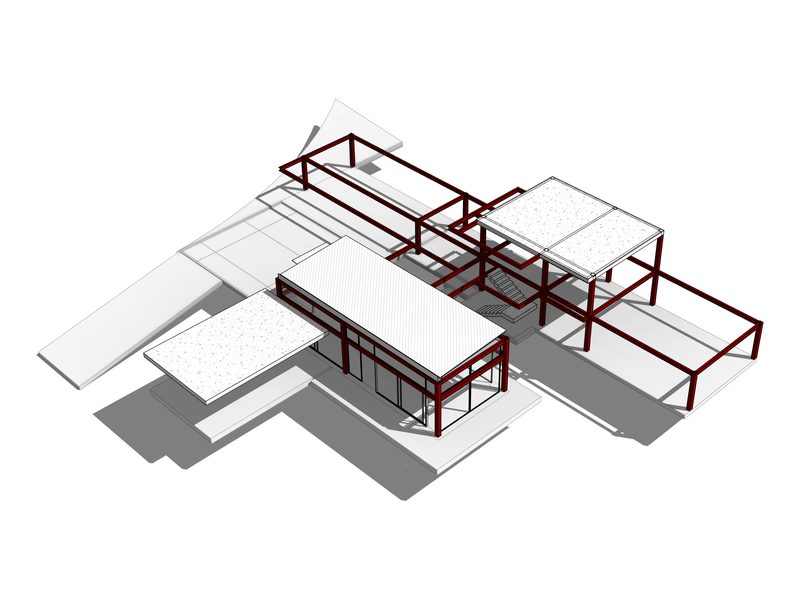 Casa campestre en Pereira, vista estructural del modelo BIM